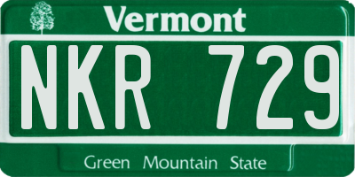VT license plate NKR729
