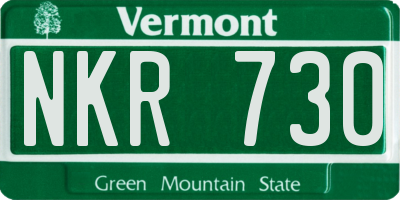 VT license plate NKR730