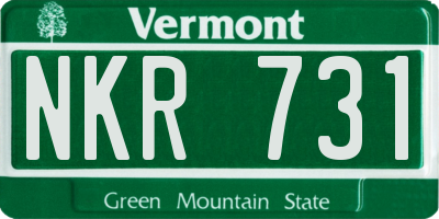 VT license plate NKR731