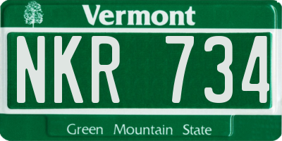 VT license plate NKR734