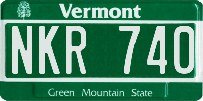 VT license plate NKR740