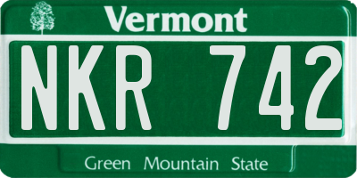 VT license plate NKR742