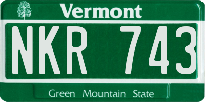 VT license plate NKR743