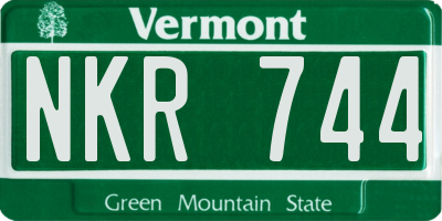 VT license plate NKR744