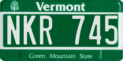 VT license plate NKR745