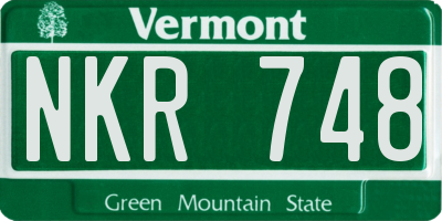 VT license plate NKR748
