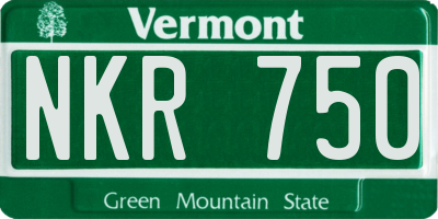 VT license plate NKR750