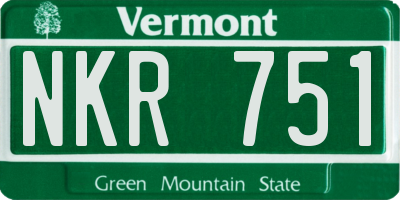 VT license plate NKR751
