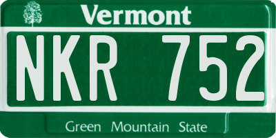 VT license plate NKR752