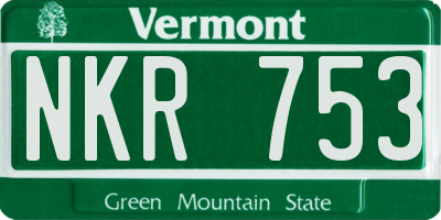 VT license plate NKR753