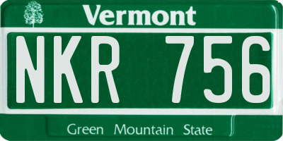 VT license plate NKR756