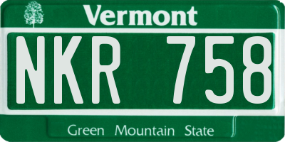 VT license plate NKR758