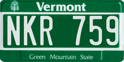 VT license plate NKR759