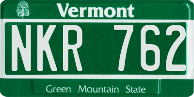 VT license plate NKR762