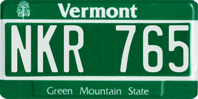 VT license plate NKR765