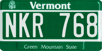 VT license plate NKR768