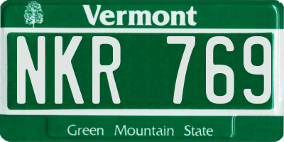 VT license plate NKR769