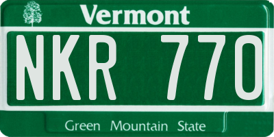 VT license plate NKR770