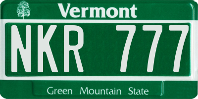 VT license plate NKR777