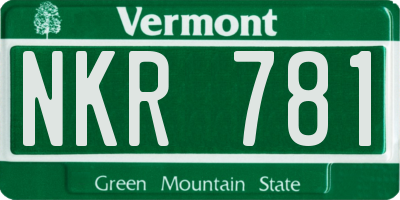 VT license plate NKR781