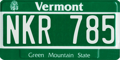 VT license plate NKR785