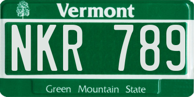 VT license plate NKR789