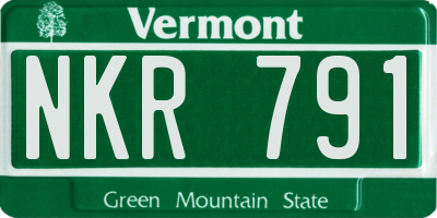 VT license plate NKR791