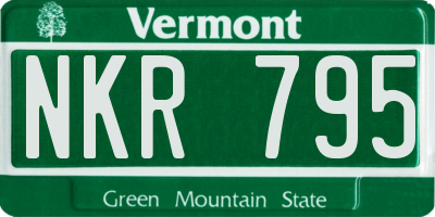 VT license plate NKR795