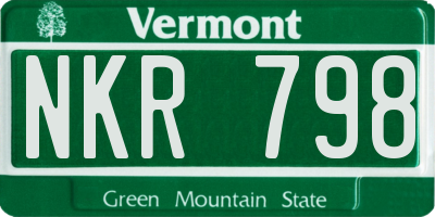 VT license plate NKR798