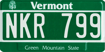VT license plate NKR799