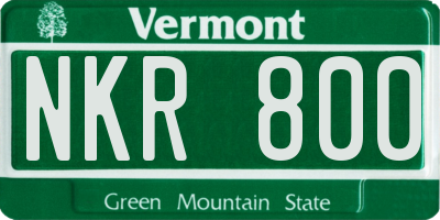 VT license plate NKR800