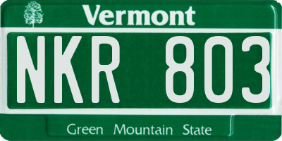 VT license plate NKR803