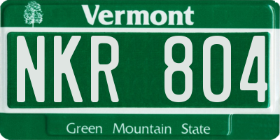 VT license plate NKR804