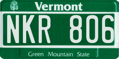 VT license plate NKR806