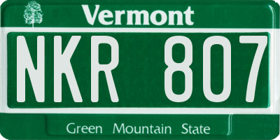 VT license plate NKR807