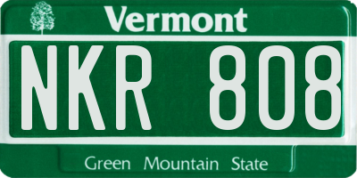 VT license plate NKR808