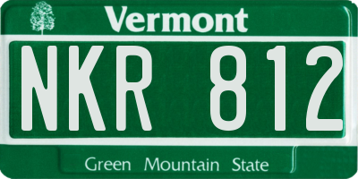 VT license plate NKR812