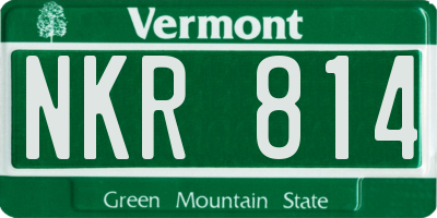 VT license plate NKR814