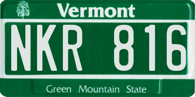 VT license plate NKR816