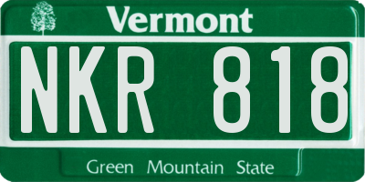 VT license plate NKR818