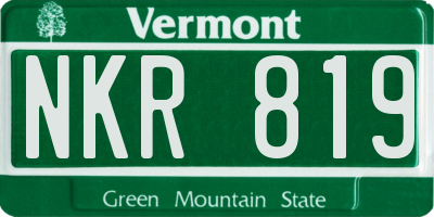 VT license plate NKR819