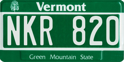 VT license plate NKR820