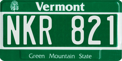 VT license plate NKR821