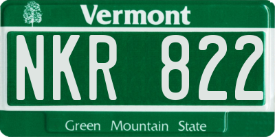 VT license plate NKR822