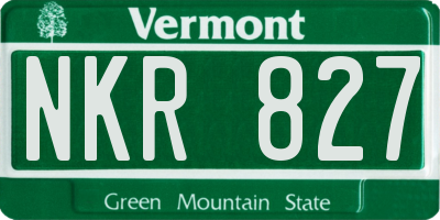 VT license plate NKR827