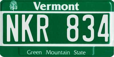 VT license plate NKR834