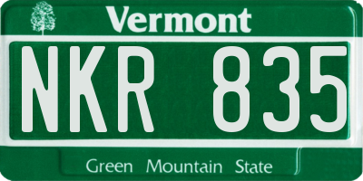VT license plate NKR835