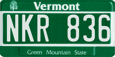 VT license plate NKR836