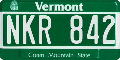 VT license plate NKR842