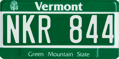 VT license plate NKR844